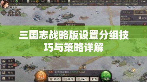 三国志战略版设置分组技巧与策略详解