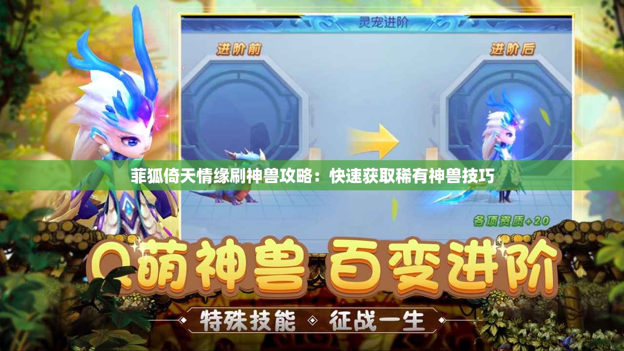 菲狐倚天情缘刷神兽攻略：快速获取稀有神兽技巧