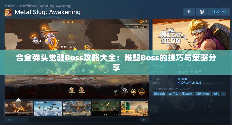 合金弹头觉醒Boss攻略大全：难题Boss的技巧与策略分享